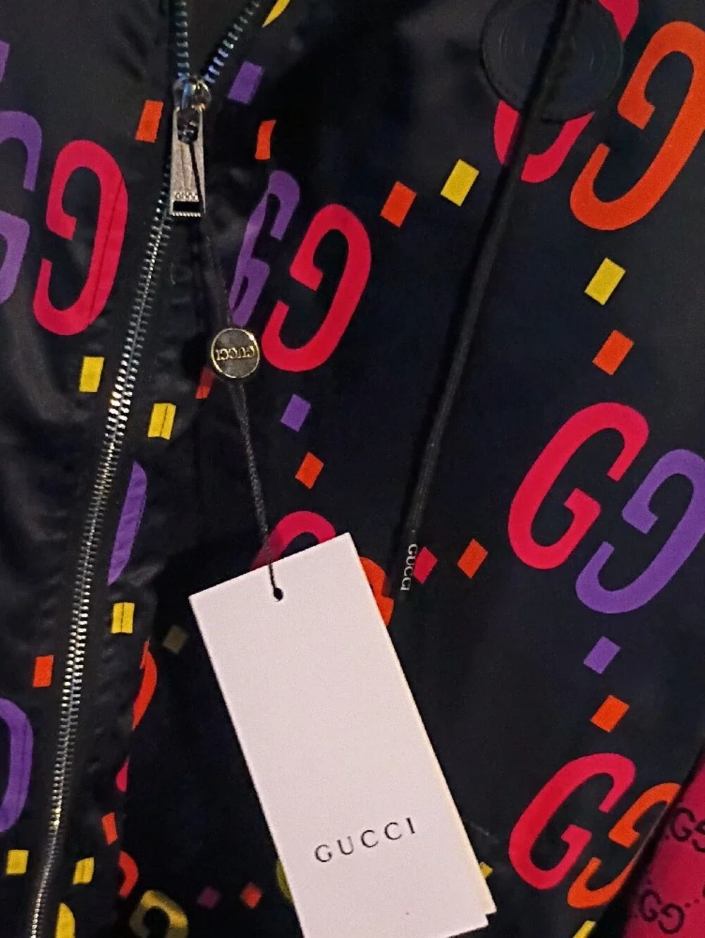 Gucci Multicolor GG Logo Zip Hoodie Jacket Unisex For Me And Woman
